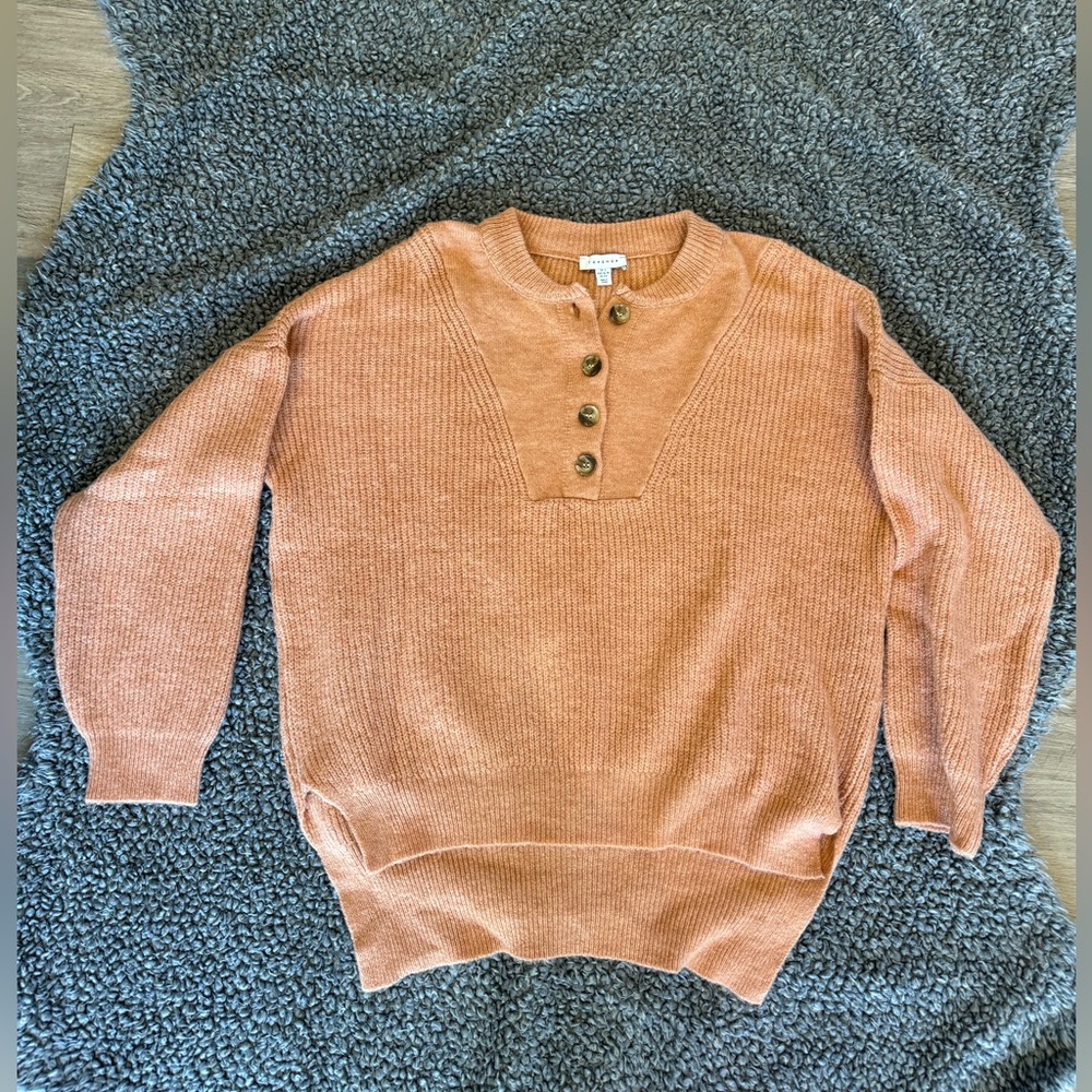 Topshop Henley sweater color rose size S